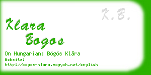 klara bogos business card