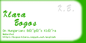 klara bogos business card